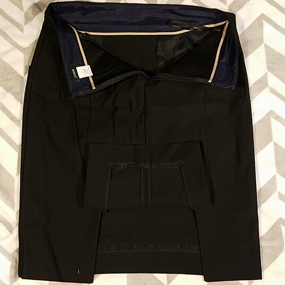 J Crew Black Pencil Skirt has Pockets Size 4 - Picture 4 of 5
